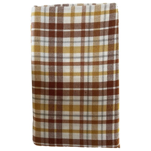 Harvest Plaid Tablecloth with Autumn Gold Green & Brown Shades 60"x102" Oblong