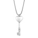 Silver Heart Key Memorial Necklace