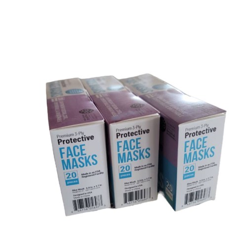 London Luxury 20-Count Disposable 3-Ply Face Mask