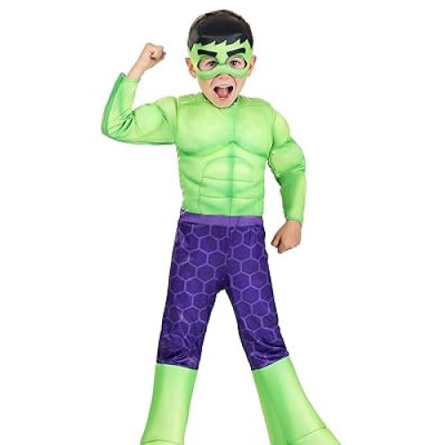 MARVEL Toddler Hulk Costume, Boys Incredible Hulk Bruce Banner Halloween Costumes, 3T-4T - Officially Licensed