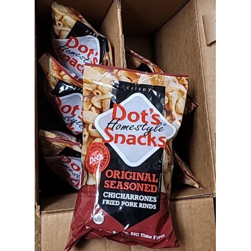 Dot's Homestyle Snacks Chicharrones, Original Seasoned, Crispy 4 Oz 6 pack