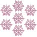 AMS 30ct 4''/100mm Plastic Glittered Snowflake Ornaments Sparkling Christmas Tree Decorations for Wedding,Thanksgiving,Party(Pink)