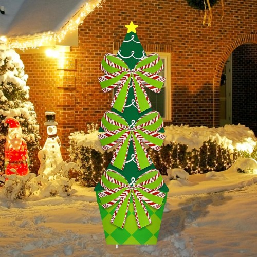 MorTime 44" Christmas Lollipop Garden Stake Decoration, Lollipop Candy Themed Outdoor Christmas Pathway Decor, Peppermint Yard Lawn Walkway Driveway Holiday Decor (Polyethylene)