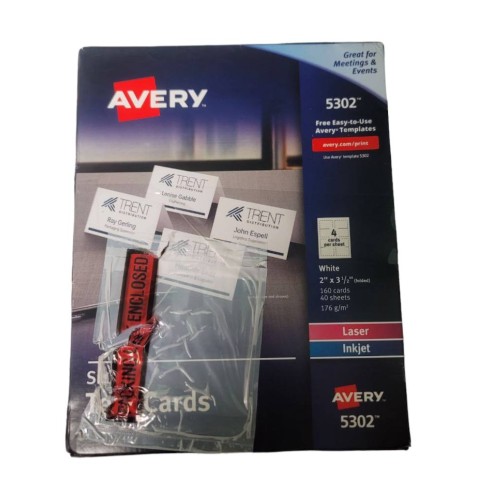 Avery® Printable Small Tent Cards With Sure Feed® Technology, 2" X 3.5", White, 160 Blank Place Cards