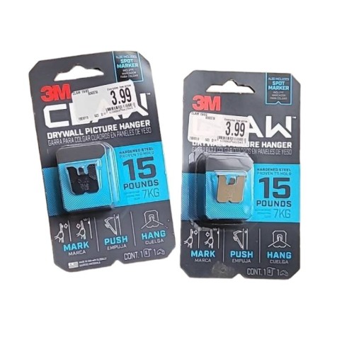 3M Claw Drywall Picture Hanger & Marker, Holds 15-lbs. 2pack