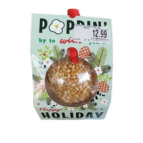 POPPIN' IN TO WISH YOU A HAPPY HOLIDAY POPCORN ORNAMENT