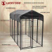 Lucky Dog 8ft X 4ft X 6ft Uptown Welded Secure Wire Outdoor Pet Kennel Playpen Crate With Heavy Duty Waterproof Cover, Black