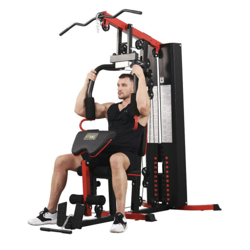 Fitvids LX750 Home Gym System Workout Station with 330 Lbs of Resistance, 122.5 Lbs Weight Stack, On