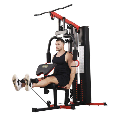 Fitvids LX750 Home Gym System Workout Station with 330 Lbs of Resistance, 122.5 Lbs Weight Stack, On