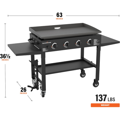 Blackstone 4-Burner 36 Griddle Cooking Station with Hard Cover