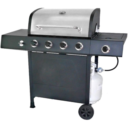 Revo RevoAce 4-Burner LP Gas Grill With Side Burner, Stainless Steel