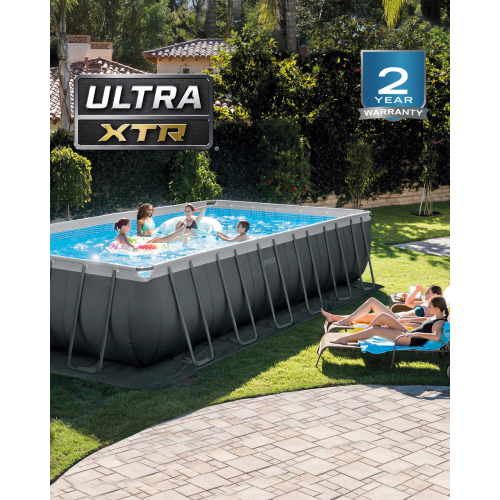 Rectangular Ultra XTR® Frame Above Ground Pool w/ Sand Filter Pump - 24' x 12' x 52