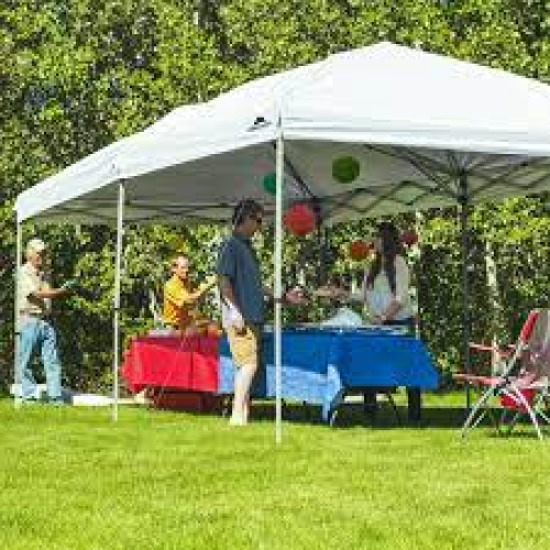 Ozark Trail 20 x 10 Straight Leg (200 Sq. ft Coverage), White, Outdoor Easy Pop-up Canopy, 63 lbs.