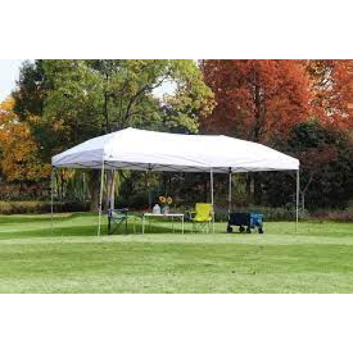 Ozark Trail 20 x 10 Straight Leg (200 Sq. ft Coverage), White, Outdoor Easy Pop-up Canopy, 63 lbs.