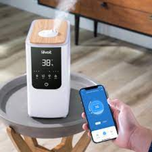 Levoit Smart Cool and Warm Mist Top Fill Humidifier with Aromatherapy, 4.5L, OasisMist LV450S, Wood