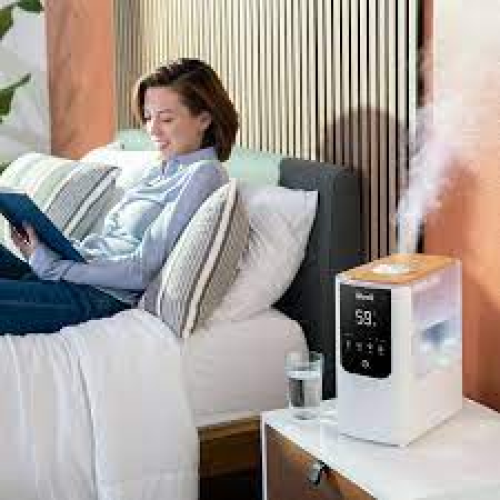 Levoit Smart Cool and Warm Mist Top Fill Humidifier with Aromatherapy, 4.5L, OasisMist LV450S, Wood