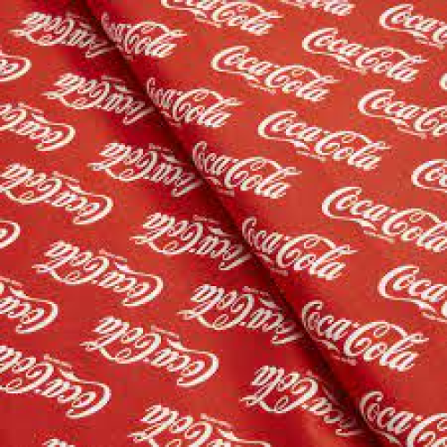 Coca-Cola 43 100% Cotton Classic Logo Sewing & Craft Fabric 8 yd By the Bolt, Red and White