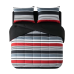 Mainstays Red Stripe 7 Piece Bed in a Bag Comforter Set with Sheets, King, All Ages, Unisex 