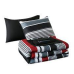 Mainstays Red Stripe 7 Piece Bed in a Bag Comforter Set with Sheets, King, All Ages, Unisex 