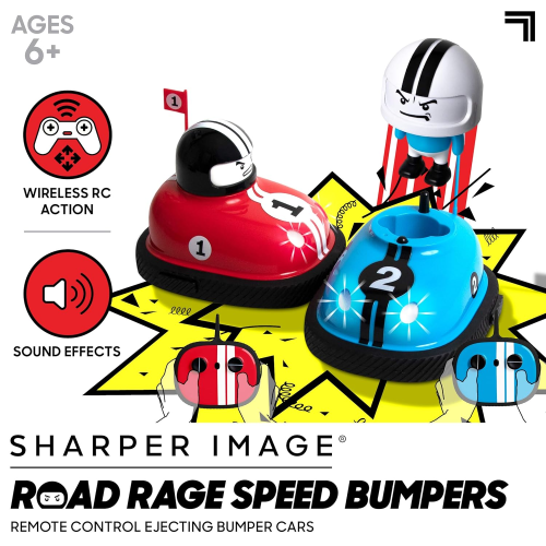 Sharper Image Toy RC Remote Control Ejecting Bumper Rivals, 6-pieces, Red and Blue, Age 8+ 