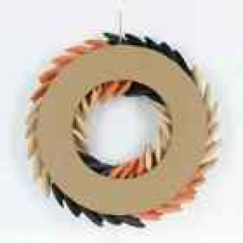 Halloween Multi-color Wood Chip Wreath Decoration, 17 in, by