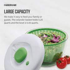 Farberware Professional Plastic Salad Spinner Green with White Lid