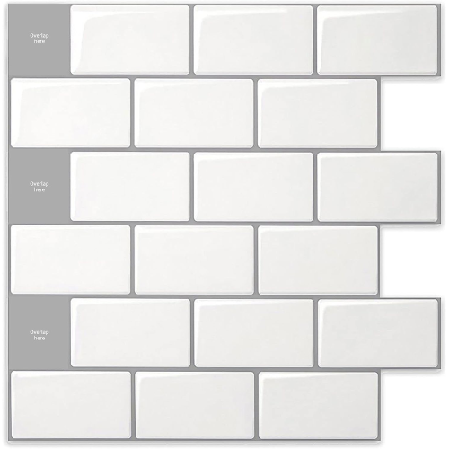 Art3d 10-pack 12x12 Peel and Stick Backsplash Tile Stickers for Kitchen Touring Car 