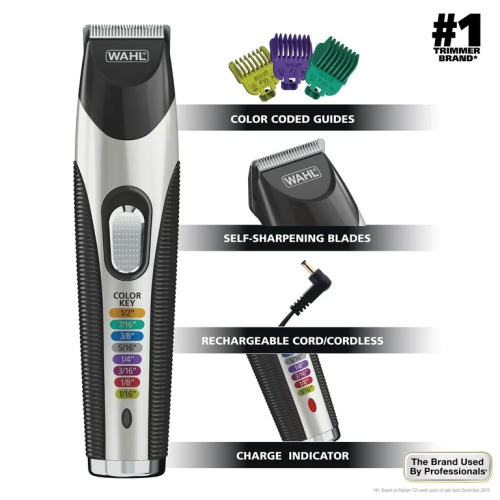 Wahl 09891-100 Color Pro Cord/Cordless Rechargeable Hair, Beard Trimmer For Men