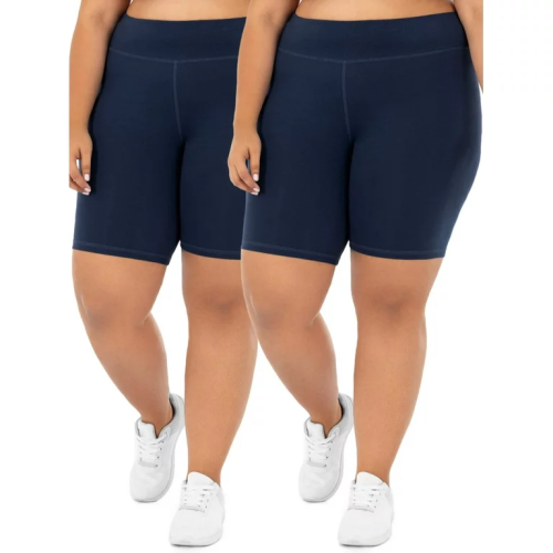 Athletic Works Womens Plus Size Core Active Dri-Works Bike Short, 2-Pack