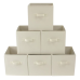 Mainstays Collapsible Cube Fabric Storage Bins (10.5 x 10.5), Vanilla Dream, 6 Pack 