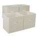 Mainstays Collapsible Cube Fabric Storage Bins (10.5 x 10.5), Vanilla Dream, 6 Pack 