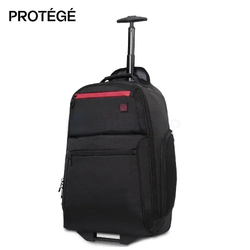 Protege 22 Black Rolling Backpack with Telescopic Handle