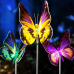 Outdoor Solar Garden Lights,3 Pack Solar Butterfly Decorative Lights, IP67 Waterproof Color Changing 