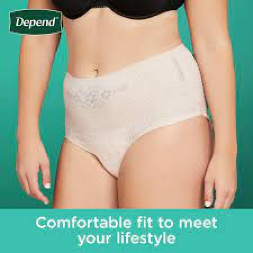 Depend Fresh Protection Adult Incontinence Underwear for Women, Maximum, L, Blush, 17Ct