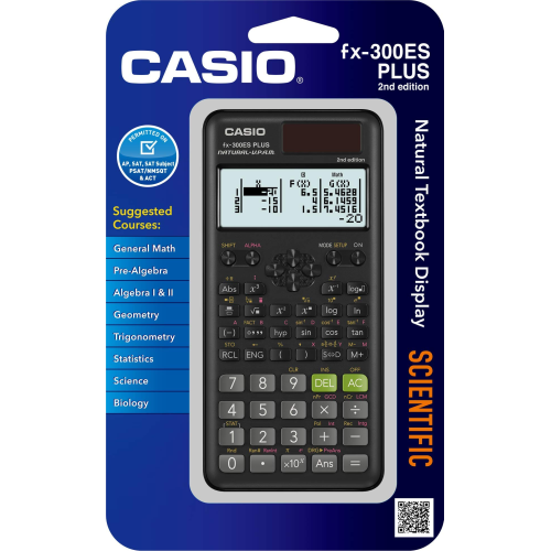 Casio FX-300ES Plus 2nd Edition Scientific Calculator, 16-Digit LCD, Black