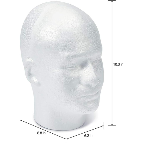 FloraCraft SmoothFM Male Head 6.2 inch x 8.8 inch x 10.3 inch White