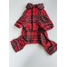 Bee & Willow Red Plaid Size Small Pup Pet Dog Flannel Pajamas CHRISTMAS PJS