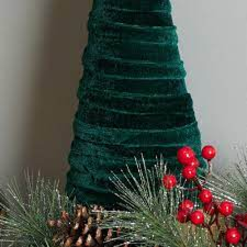 My Texas House Velvet Tree Decoration, Green, 16 inch, .31 l