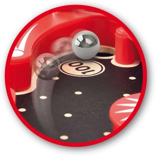 Brio 34017 Pinball Game | A Classic Vintage, Arcade Style Tabletop Game for Kids and Adults Ages 6 and Up,Red