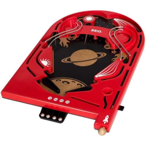 Brio 34017 Pinball Game | A Classic Vintage, Arcade Style Tabletop Game for Kids and Adults Ages 6 and Up,Red