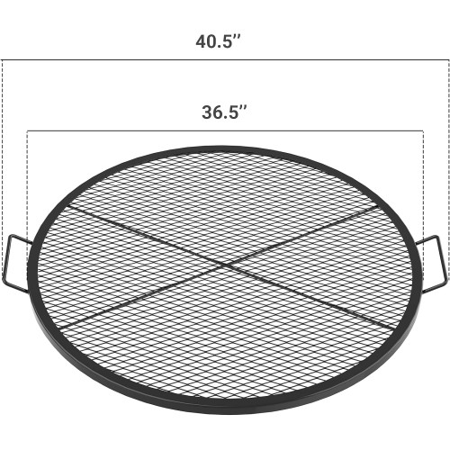 Stanbroil Heavy Duty X-Marks Fire Pit Cooking Grill Grates with Support X Wire - Outdoor Round BBQ Campfire Grill Grid - Camping Cookware, 36-Inch