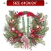 Valery Madelyn Pre-Lit 24 inch Delightful Elf Lighted Christmas Wreath for Front Door with Ball Ornaments, Battery Operated 20 LED Lights, Holiday Decoration for Fireplace Xmas Decor