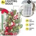 Valery Madelyn Pre-Lit 24 inch Delightful Elf Lighted Christmas Wreath for Front Door with Ball Ornaments, Battery Operated 20 LED Lights, Holiday Decoration for Fireplace Xmas Decor