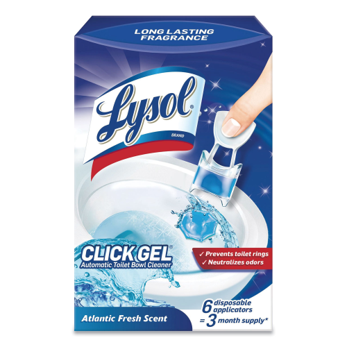 Click Gel Automatic Toilet Bowl Cleaner, Ocean Fresh, 6/Box