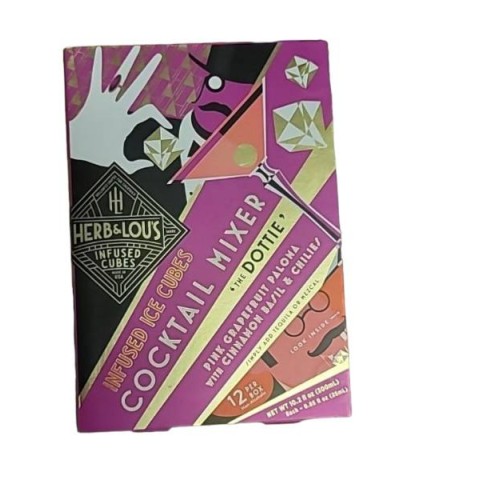 Herb & Lou's Cocktail 12 Infused Ice Cubes Pink Grapefruit Paloma Exp 7/24