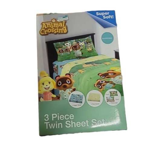 Animal Crossing "Happy Campers" Plush Throw, Twin & Full Sheets, Twin Comforter