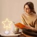 Star Neon Sign, Star Led Neon light with Base, Warm White Star Led Light Battery/USB Powered for Home Bedroom Hotel Store Desk, Table Party Decorations, Family Birthday, Christmas Gift