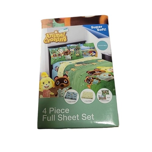 Animal Crossing 4 Piece Full Sheet Set Horizons Nintendo