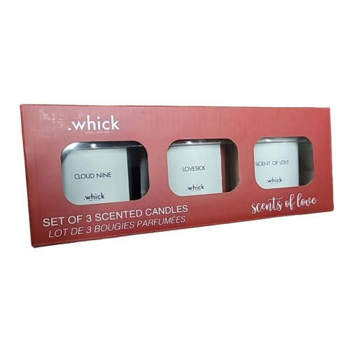 Whick - Set of 3 Scented Candles - Cloud Nine, Lovesick, Scent of Love