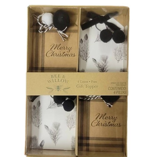 Bee & Willow™ Gift Tags White/Black, 4 Pieces